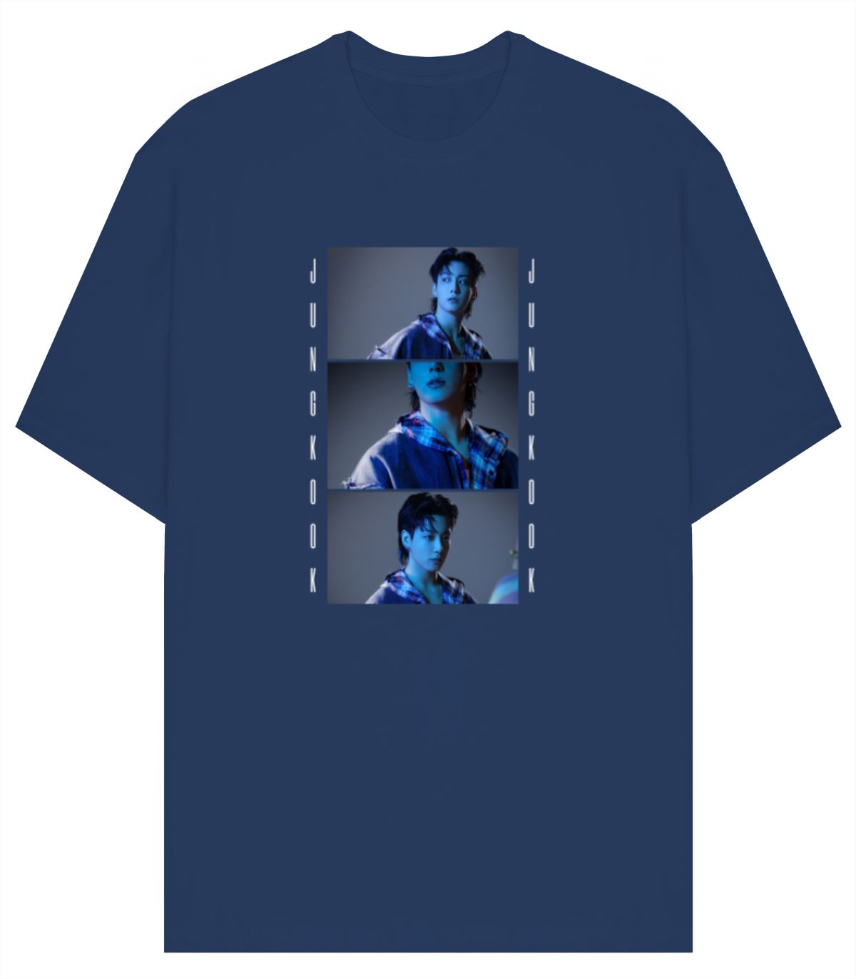 Jungkook neon blue aesthetic Oversized T-Shirt - Frankly Wearing