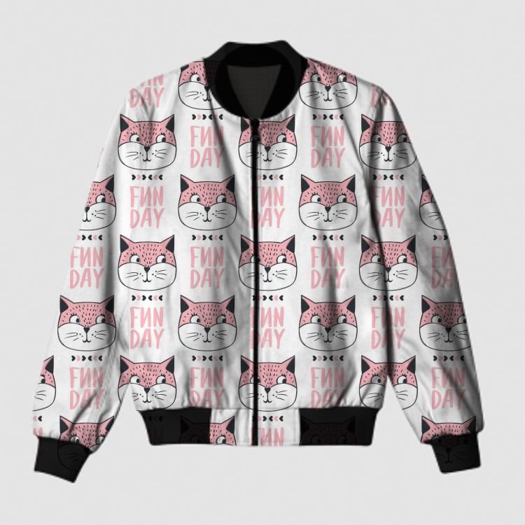 Cat doodle fun day  Bomber Jacket