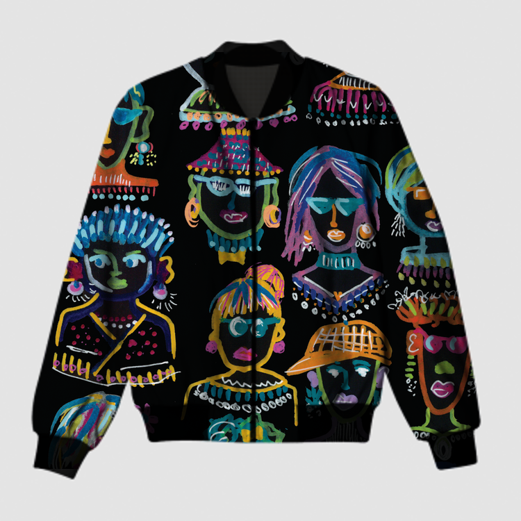 Celebrate Love with pride-Doodled  Characters Bomber Jacket