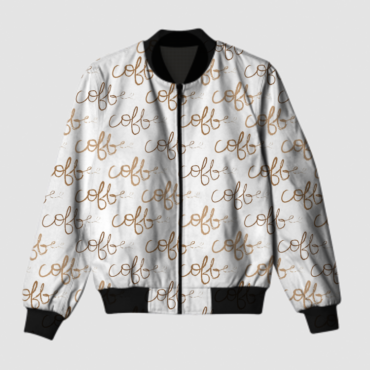 White Coffee Bomber Jacket