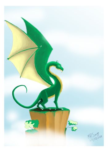 Green Dragon Poster A3 Poster
