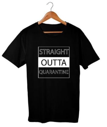 straight outta quarantine black Regular T-Shirt