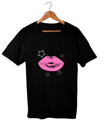 Pink Lips With Stars Classic T-Shirt