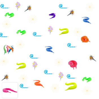 Worm On A String Celebration A3 Poster
