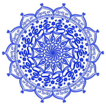 Blue Mandala: Chidananda Rupah Shivoham A3 Poster