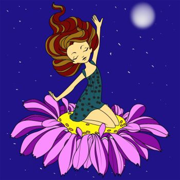 Relaxing girl A3 Poster