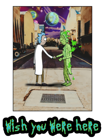 Rick and Morty × Pink Floyd A3 Poster