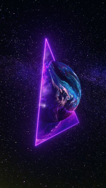 Neon Earth  A3 Poster