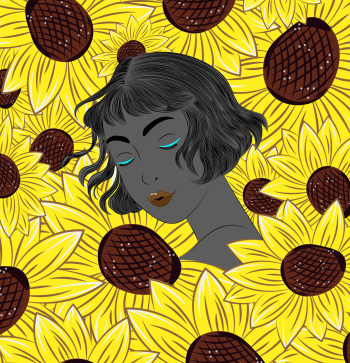 Sunflower series Illustration 1 A3 Poster