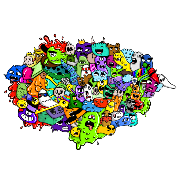 Mad World (Doodle art) A3 Poster