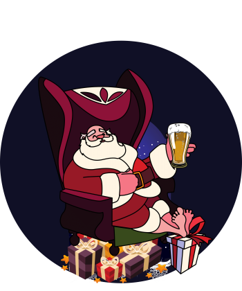 Santa Claus Chilling With Beer A3 Poster