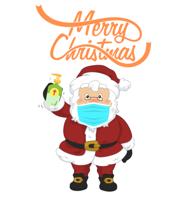 Merry Quarantine Christmas Santa Claus A3 Poster