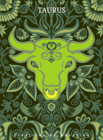 Zodiac Taurus Mandala A3 Poster