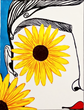 Sunflower Girl A3 Poster