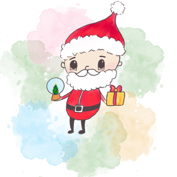 Cute Santa Claus in Christmas  A3 Poster