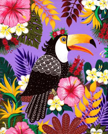 Purple Toucan  A3 Poster