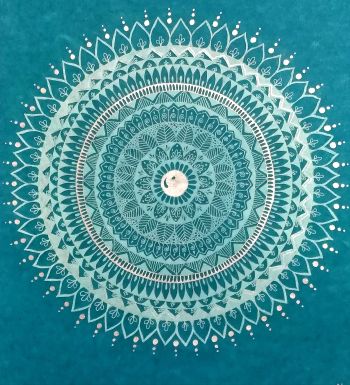 White and silver mandala A3 Poster