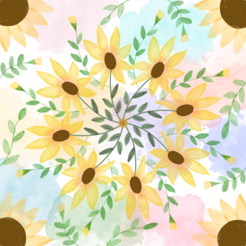 Sunflower pattern A3 Poster