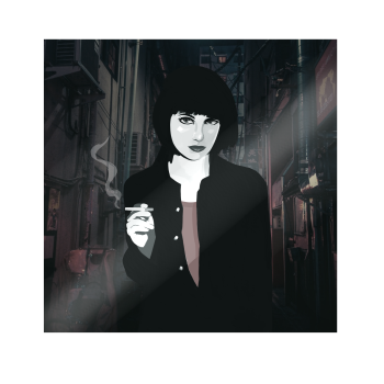 Girl with Cigarette  A3 Poster