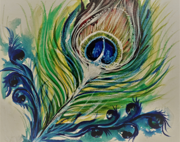 Peacock piece or feather in bridge color A3 Poster