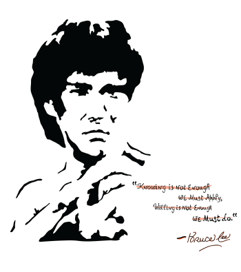 Bruce lee- Silhouette A3 Poster