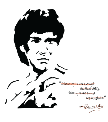 Bruce lee- Silhouette A3 Poster
