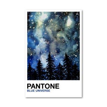 Pantone Blue Universe Galaxy Painting A3 Poster