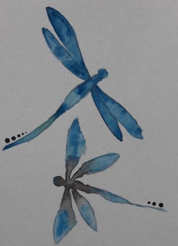 Painted Dragonflies  A3 Poster