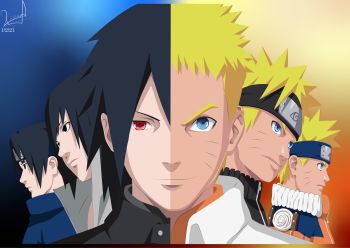 NARUTO AND SASUKE poster A3 Poster