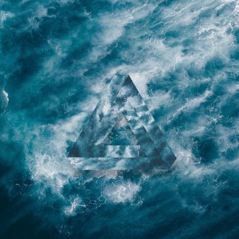 Abstract blue ocean waves A3 Poster