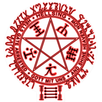 Hellsing pentagram (black on white) A3 Poster