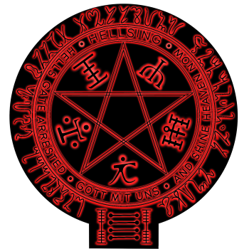 Hellsing pentagram (black on black) A3 Poster