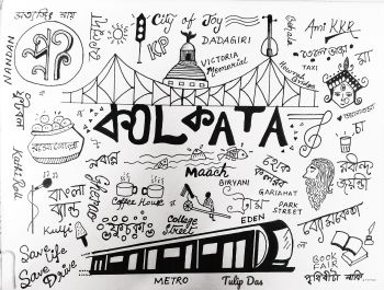 Kolkata Doodle A3 Poster