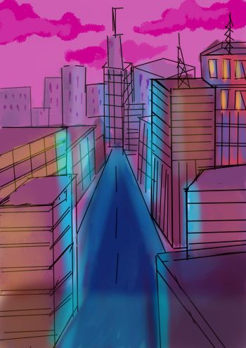 Neon light A3 Poster