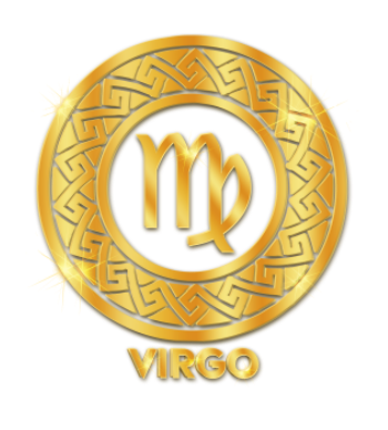 VIRGO -Ancient  Greek Motif GOLD A3 Poster