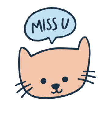 Cute Cat Miss You A3 Poster