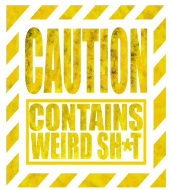 caution typography A3 Poster