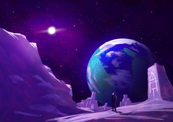 LYING ON THE MOON A3 Poster