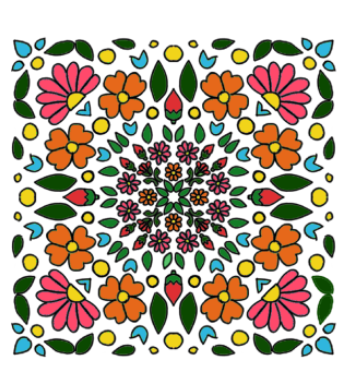 Floral mosiac Pattern A3 Poster