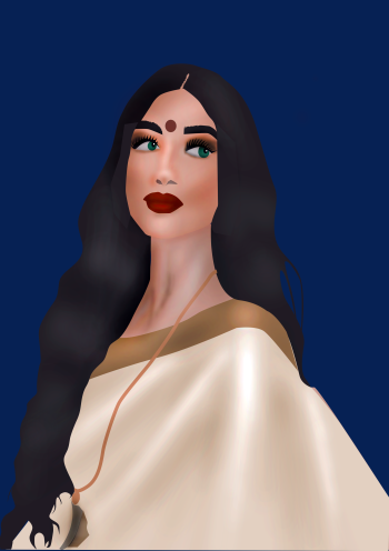 Indian art , Indian lady A3 Poster