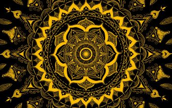 Mandala Art - Gold A3 Poster