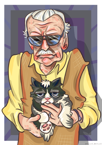Stan Lee & Grumpy Cat  A3 Poster