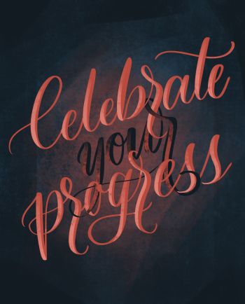 Celebrate Your Progress - Lettering A3 Poster