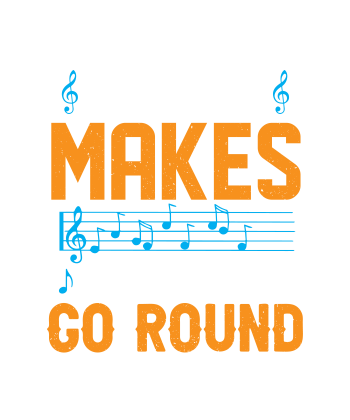 Music makes the world go round A3 Poster