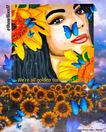 Sunflower girl A3 Poster