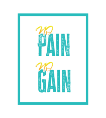 no pain no gain, gym , fitness A3 Poster