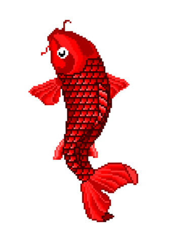 Pixelated koi A3 Poster