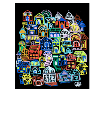Colorful Village A3 Poster