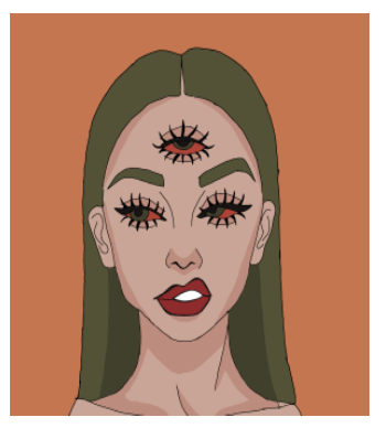 Three eye-Angry girl A3 Poster