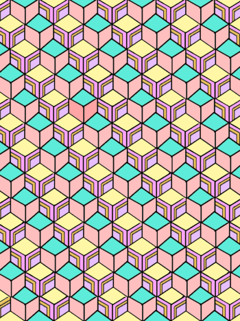 pastel cube abstract pattern A3 Poster